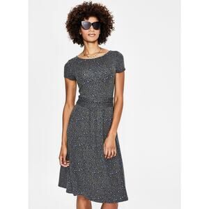 Boden Amelie Jersey Dress US 10L Long / Tall Leopard Print Fit and Flare Stretch